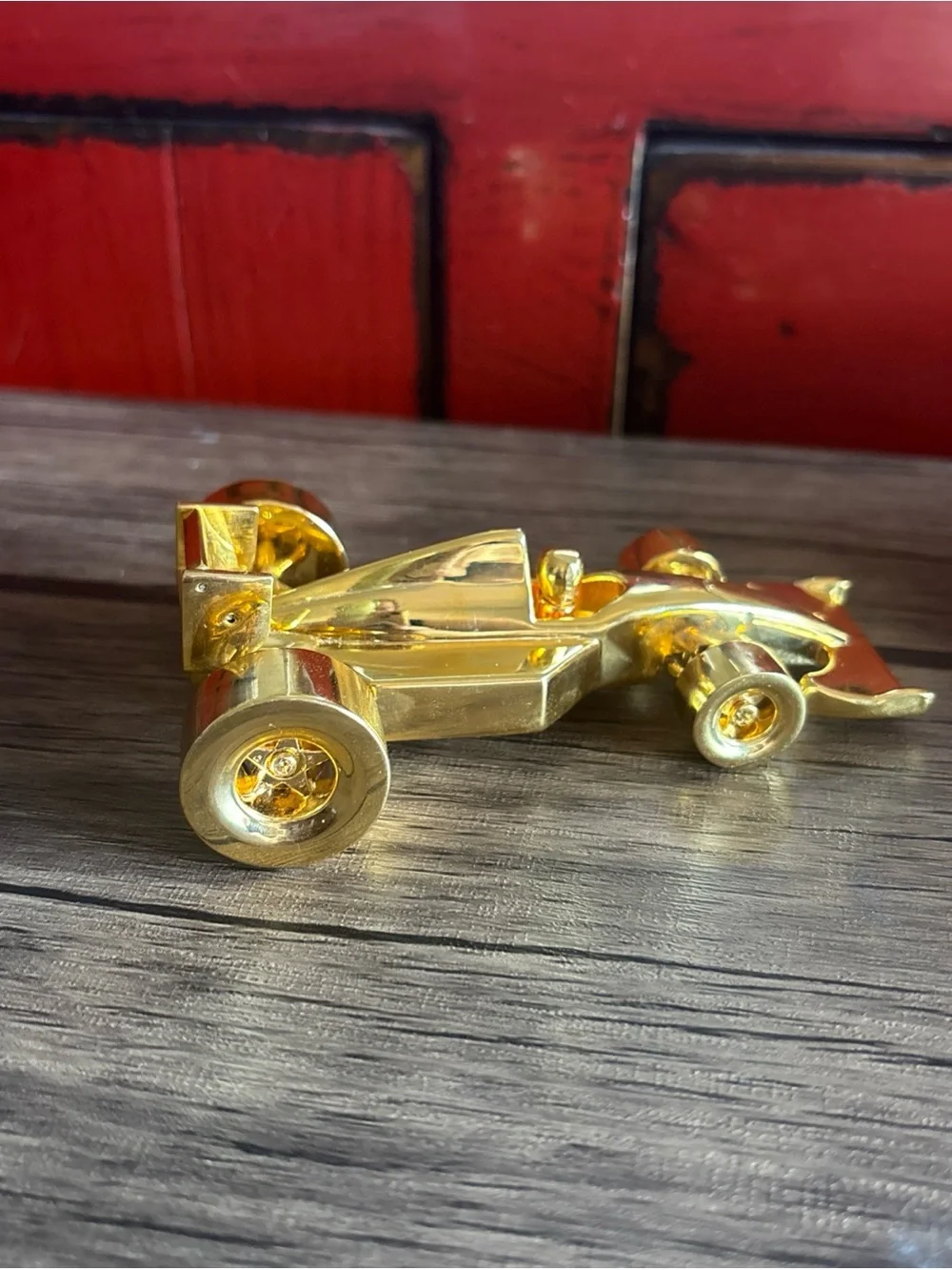 Xanadu Formula 1 Gold Racing Car Time  - Polished Metallic Accent